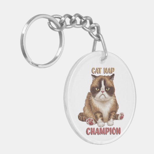Grappige Cat Nap Kampioen Sleutelhanger (Voorkant Links)