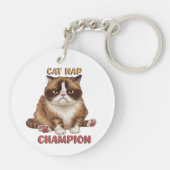 Grappige Cat Nap Kampioen Sleutelhanger (Achterkant)