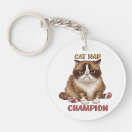 Grappige Cat Nap Kampioen Sleutelhanger