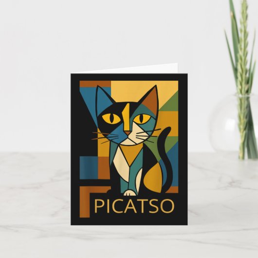 Grappige Cat Picatso - Kubisme Art Style- Desi Kaart (Voorkant)