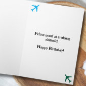 Grappige Cat Pilot & Vliegtuig, Cool Aviation Verj Kaart