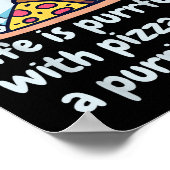 Grappige Cat Pizza Lover Kitten Schattigee Cat Hil Poster (Hoek)
