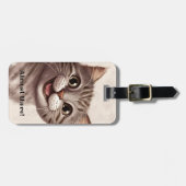 Grappige Cat QR-code Bagagelabel (Voorkant horizontaal)