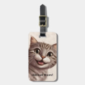 Grappige Cat QR-code Bagagelabel (Voorkant verticaal)