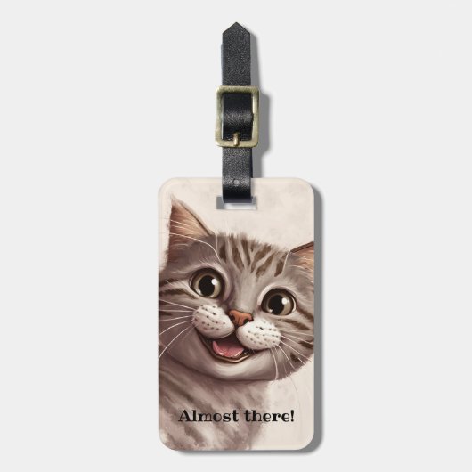 Grappige Cat QR-code Bagagelabel (Voorkant verticaal)