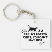 Grappige Cat Quote: Katten zijn als chips Sleutelhanger (voorkant)