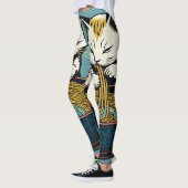 Grappige Cat Ramen Japanse Kunst Leggings (Links)