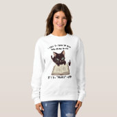 Grappige Cat Reading Book sweatshirt, blijf in bed Trui (Voorkant volledig)
