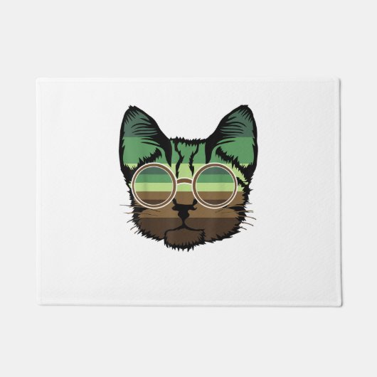 Grappige Cat retro Deurmat (Voorkant)