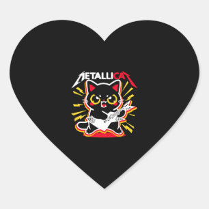 Grappige Cat Rock 90s Meow Voor Muziek Band Of Fri Hart Sticker