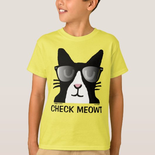 Grappige Cat T-shirts voor kinderen, CHECK MEOWT (Voorkant)