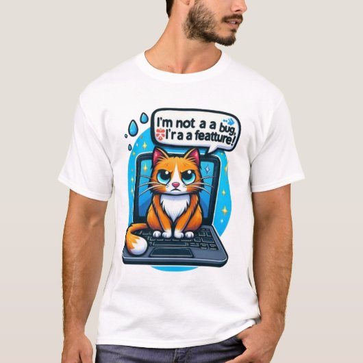 Grappige Cat Tech meme | Schattigee programmeur, g T-shirt (Voorkant)