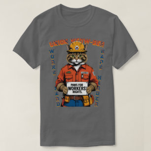 Grappige Cat Union Member Labor Day uit Californië T-shirt