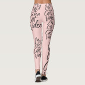 Grappige Cat Video Zwart Lettering Paris Blush Pin Leggings (Achterkant)