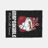 Grappige Cat Warrior onbreekbare sikkelcelanemie A Fleece Deken (Voorkant (Horizontaal))