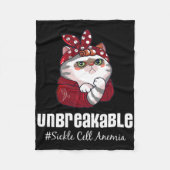Grappige Cat Warrior onbreekbare sikkelcelanemie A Fleece Deken (Voorkant)
