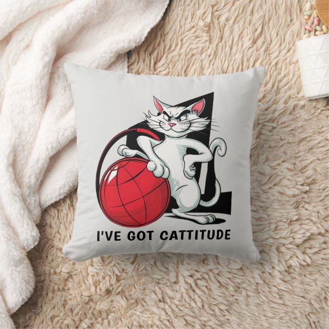 Grappige Cattitude Cat Kussen (Deken)