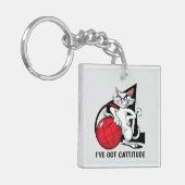 Grappige Cattitude Cat Sleutelhanger (Voorkant Links)