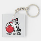 Grappige Cattitude Cat Sleutelhanger (Achterkant)