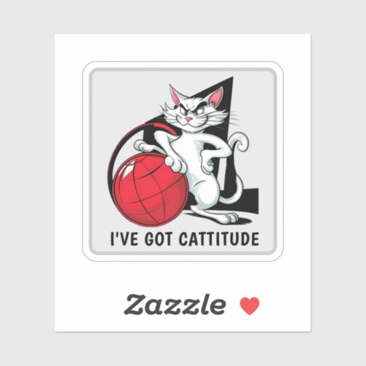 Grappige Cattitude Cat Sticker (Vel)