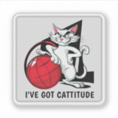 Grappige Cattitude Cat Sticker (Voorkant)