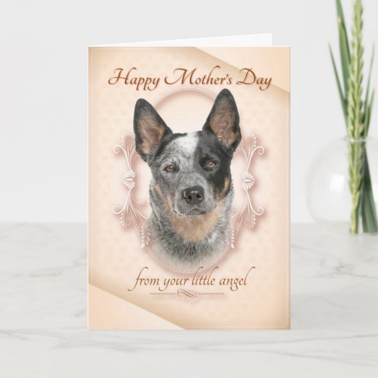 Grappige Cattle Dog Moederdagkaart Kaart (Voorkant)