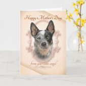 Grappige Cattle Dog Moederdagkaart Kaart (Gele Bloem)