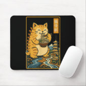 Grappige Catzilla Anime Ramen Japanse Kat Mannen V Muismat (Met muis)