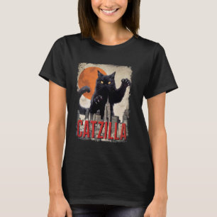 Grappige Catzilla Kat Japanse Kunst Kat Kado Voor T-shirt