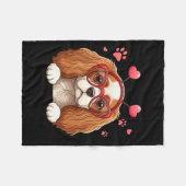 Grappige Cavalier King Charles Spaniel Hart Hoofd- Fleece Deken (Voorkant (Horizontaal))
