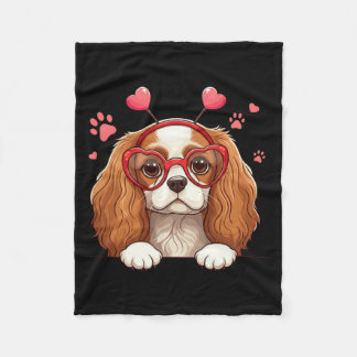 Grappige Cavalier King Charles Spaniel Hart Hoofd- Fleece Deken