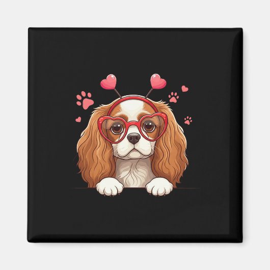 Grappige Cavalier King Charles Spaniel Hart Hoofd- Magneet (Voorkant)