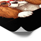 Grappige Cavalier King Charles Spaniel Hart Hoofd- Poster (Hoek)
