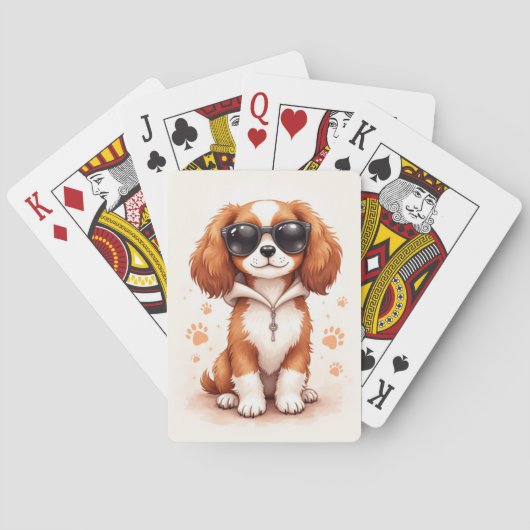 Grappige Cavalier King Charles Spaniel Kawaii Hond Pokerkaarten (Achterkant)