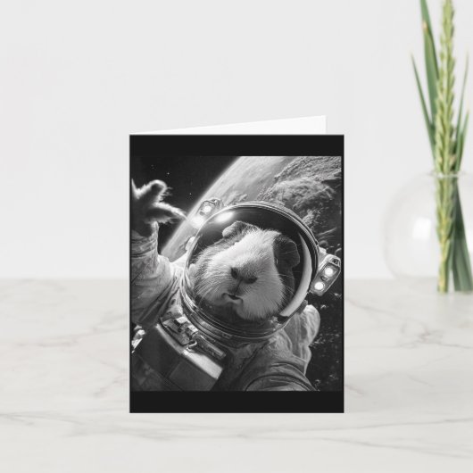 Grappige Cavia Astronaut Ruimte Selfie Kosmische K Kaart (Voorkant)