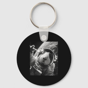 Grappige Cavia Astronaut Ruimte Selfie Kosmische S Sleutelhanger