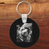 Grappige Cavia Astronaut Ruimte Selfie Kosmische S Sleutelhanger (Voorkant)