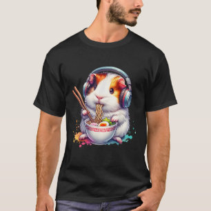 Grappige Cavia Die Luistert Naar Muziek En Eet T-shirt