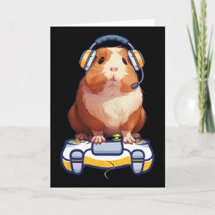 Grappige Cavia En Liefhebber Van Videogames Fluffy Kaart