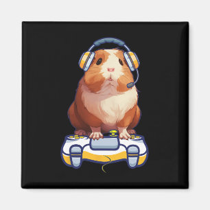 Grappige Cavia En Liefhebber van Videogames Fluffy Magneet