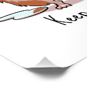 Grappige cavia houden glimlachende regen dansende  foto afdruk (Hoek)