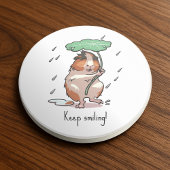 Grappige cavia houden glimlachende regen dansende  zandsteen onderzetter