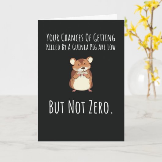 Grappige cavia kaarten huisdieren dier humor (Gele Bloem)