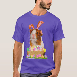 Grappige Cavia Met Muts Met Konijnenoren Pasen Dag T-shirt