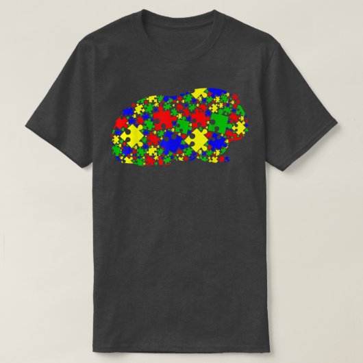 Grappige cavia puzzel Dierenliefhebber Autisme bew T-shirt (Design voorkant)