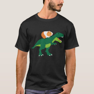 Grappige cavia rijden dinosaurus t-shirt
