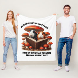 Grappige cavia's die onder rode paddenstoelen leze fleece deken