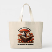 Grappige cavia's die onder rode paddenstoelen leze grote tote bag (Achterkant)