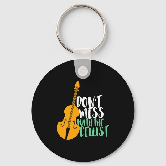 Grappige Cellospeler Stoor De Cellist Niet Sleutelhanger (Voorkant)