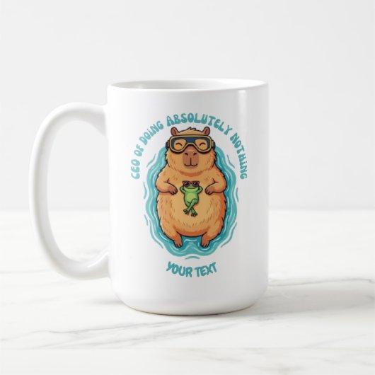 Grappige CEO van Nietsdoen Capybara Douane Maatwer Koffiemok (Links)
